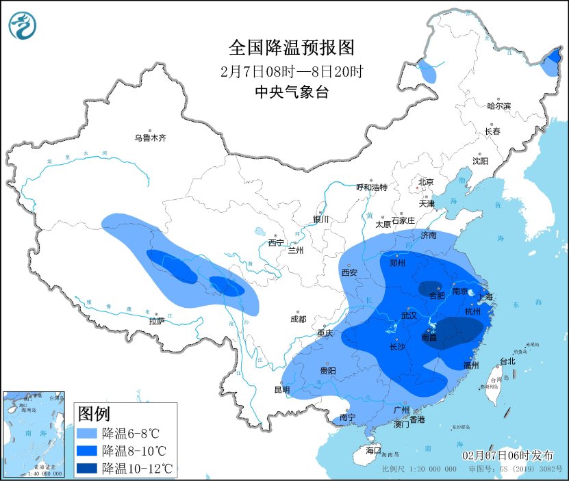 寒潮影響我國中東部地區(qū) 貴州等地有雨雪天氣