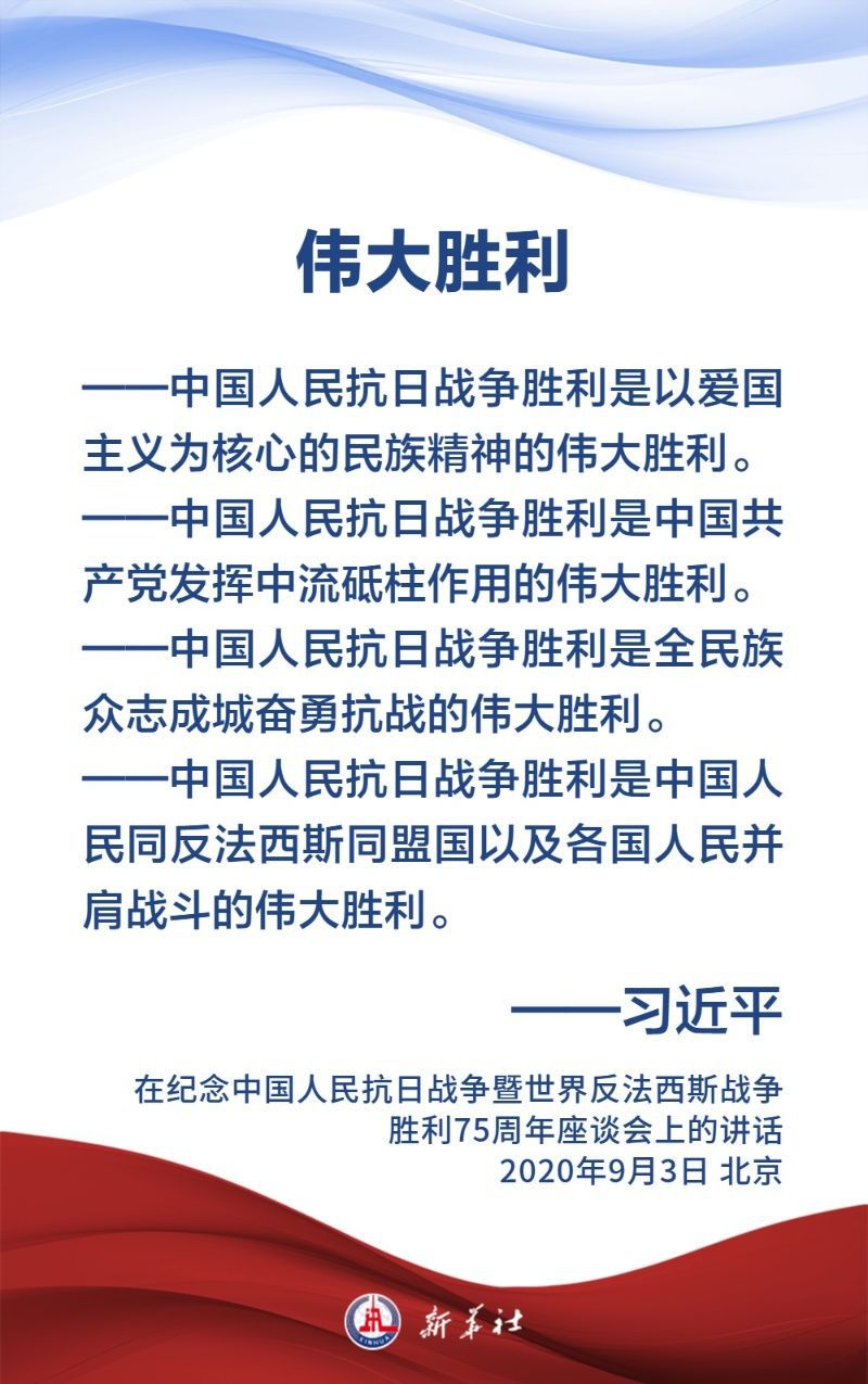 金句海報｜關(guān)于中國人民抗日戰(zhàn)爭和世界反法西斯戰(zhàn)爭，習(xí)近平主席這樣說
